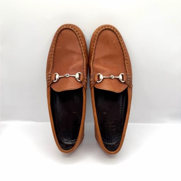 ALLEN EDMONDS Grand Cayman Brown Pebbled Leather Horse Bit Driving Loafers 9D - Picture 3 of 12